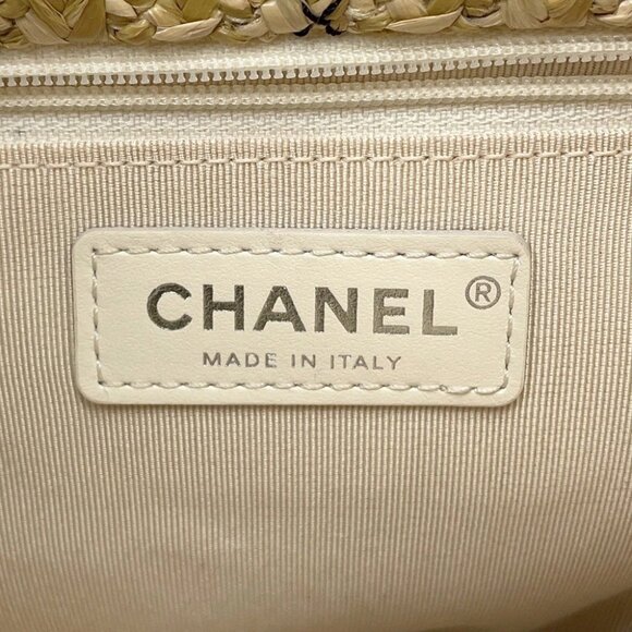 CHANEL Matelasse 2-Way Tote Plastics/Leather/Raffia Transparent/Black/Beige ... - Picture 10 of 14